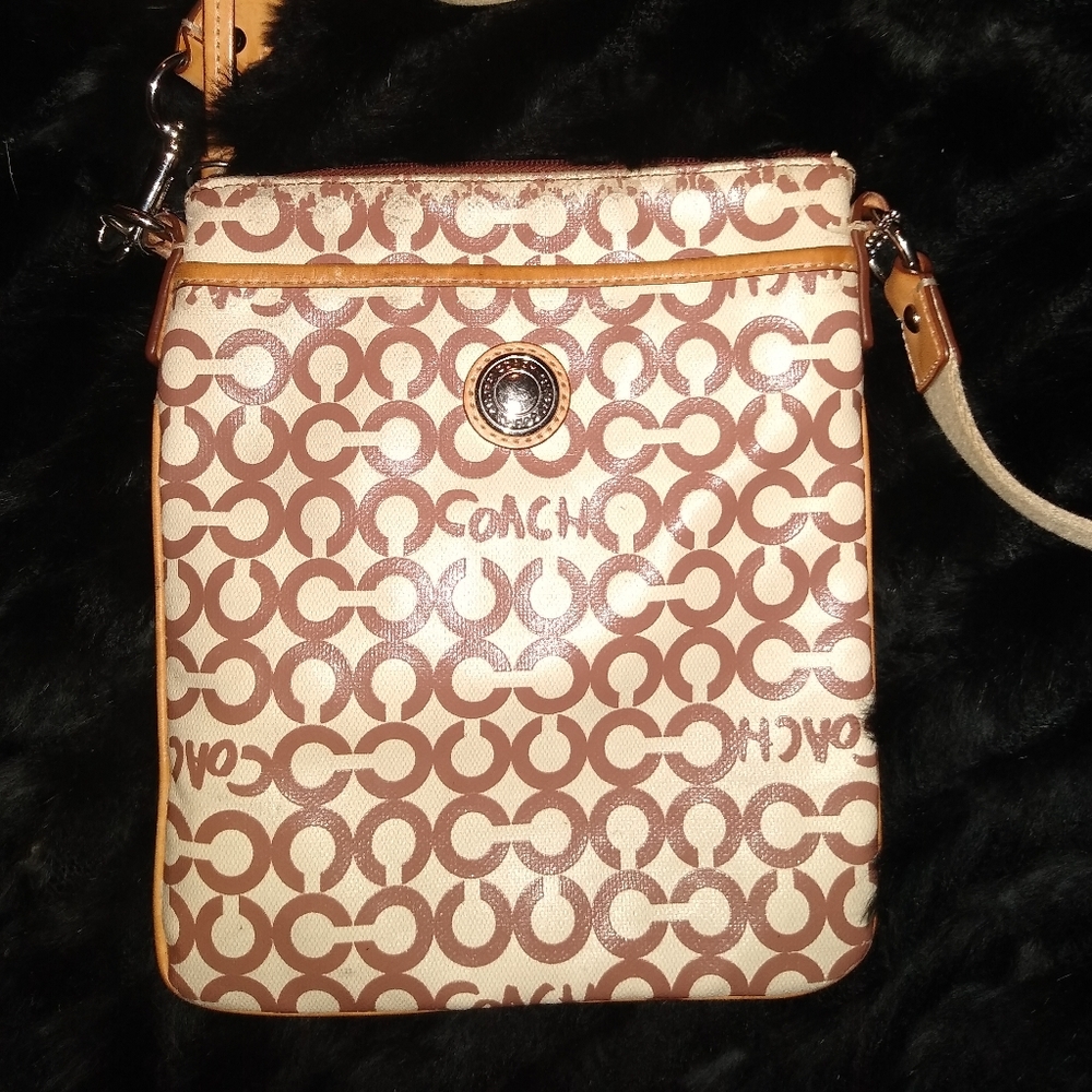Coach over the shoulder long strap bag.